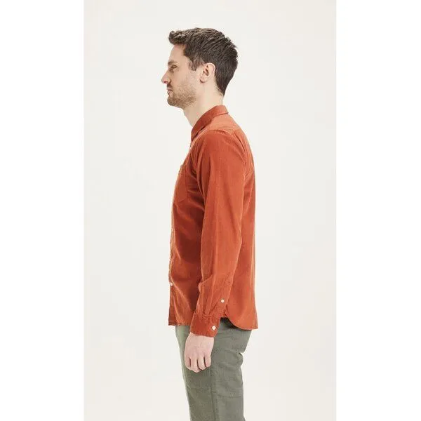 KnowledgeCotton Apparel KnowledgeCotton Apparel Cord Hemd - Baby cord custom fit shirt - aus Bio-Baumwolle, Orange (arabian spice), – Produktbild 3 von 3