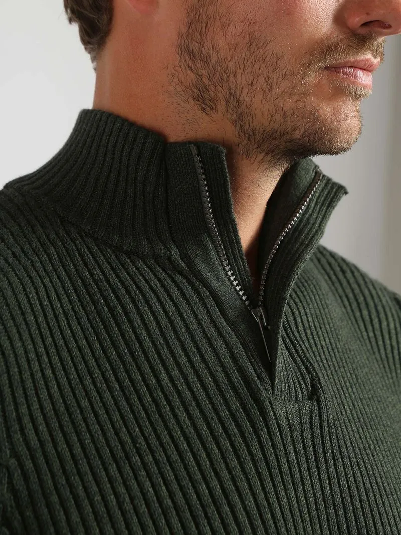 Suitable Suitable Mou Half-Zip Pullover Dunkelgrün - Größe L, Dunkelgrün, – Produktbild 2 von 5