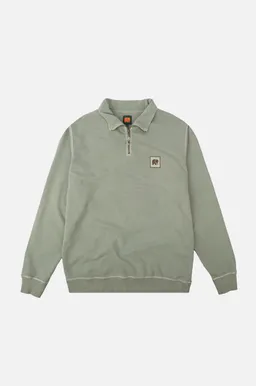 Trendsplant Trendsplant Herren vegan Pullover Quarter Zip Sauce Pigment Silber Grün – Produktbild 1 von 1