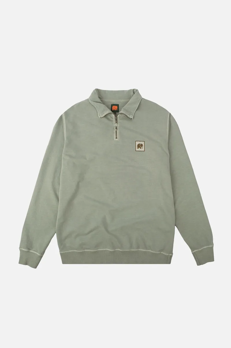 Trendsplant Trendsplant Herren vegan Pullover Quarter Zip Sauce Pigment Silber Grün, Hellgrün, – Produktbild 1 von 2