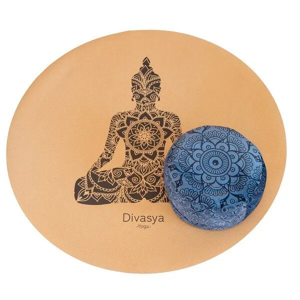 Divasya Divasya Meditationsmatte aus Kork & Naturkautschuk | 2 Motive, Natural, – Produktbild 3 von 4