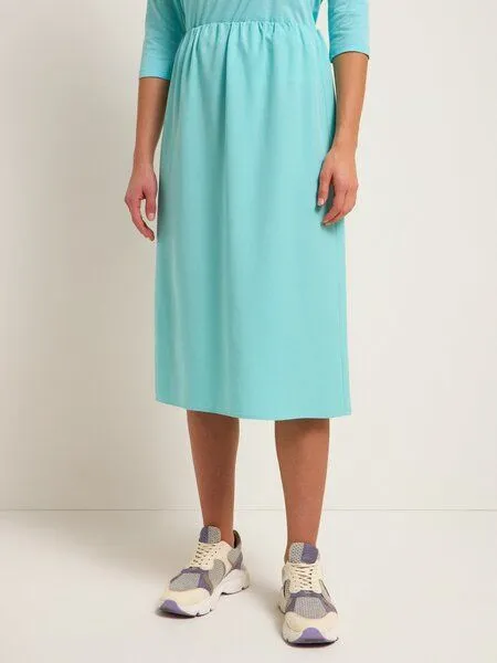 LANIUS LANIUS Midirock aus Tencel Lyocell und Leinen, Blau (aqua), – Produktbild 2 von 2
