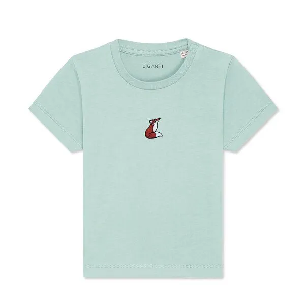 LIGARTI LIGARTI Babyshirt - Valentina der Fuchs, Türkis, – Produktbild 1 von 3