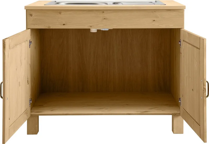 Home affaire Spülenschrank Alby Breite 100 cm, 1 Fach, Beige, – Produktbild 4 von 5