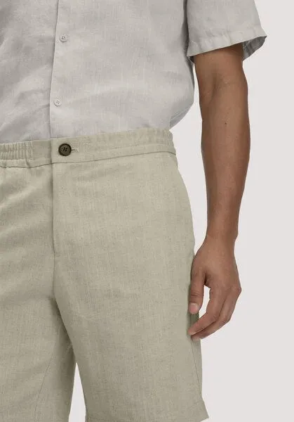 hessnatur hessnatur Shorts ENEA Relaxed aus Bio-Baumwolle mit Leinen, Natur, – Produktbild 3 von 5