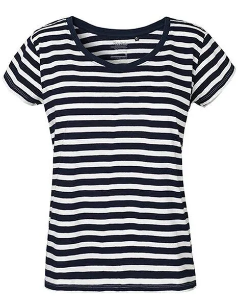 Neutral Neutral® Damen T-Shirt von Neutral Bio Baumwolle Loose Fit, Navy / weiß, – Produktbild 2 von 4