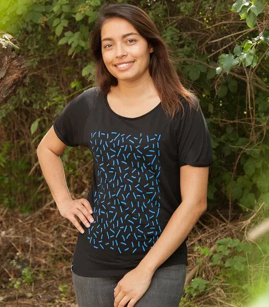 päfjes päfjes Streusel - Fair gehandeltes Rolled Sleeve Frauen T-Shirt - Modal, Blau, – Produktbild 1 von 3