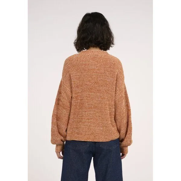 KnowledgeCotton Apparel KnowledgeCotton Apparel Strickpullover - Crew Neck - aus Bio-Baumwolle, Orange (desert sun), – Produktbild 4 von 4