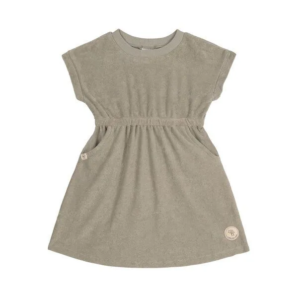 Lässig Lässiges Frottee Kleid Kleinkinder, Oliv, – Produktbild 1 von 3