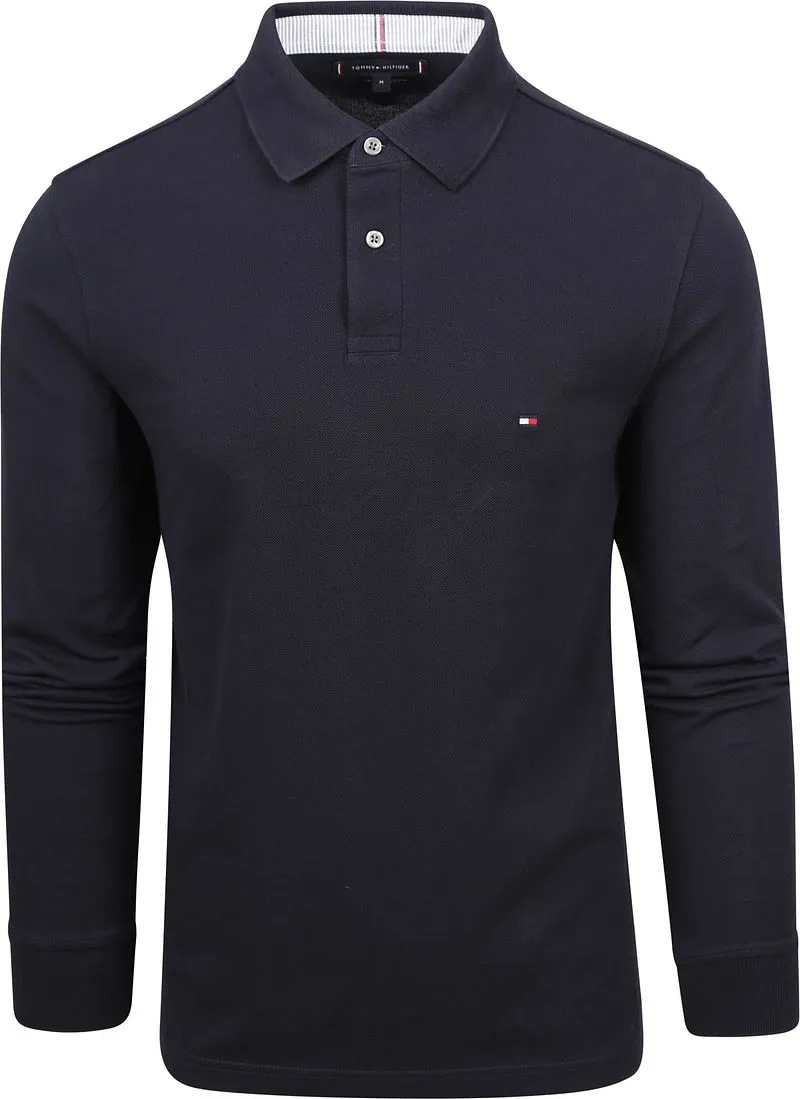 Tommy Hilfiger Tommy Hilfiger Langarm Poloshirt Dunkelblau - Größe XXL, Dunkelblau, – Produktbild 2 von 5