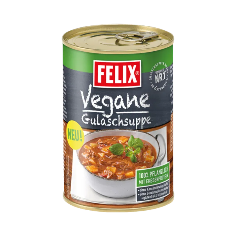 Felix Felix Vegane Gulaschsuppe, 100 % pflanzlich mit Erbsenprotein, 400g – Produktbild 1 von 1