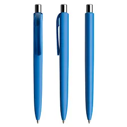 prodir prodir® Druckkugelschreiber DS8 Soft Touch PRR Push, blaue Mine, blau/silber poliert – Produktbild 1 von 1