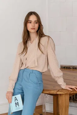 WiDDA WiDDA Damen vegan Bluse Banda Beige/Gold – Produktbild 1 von 1