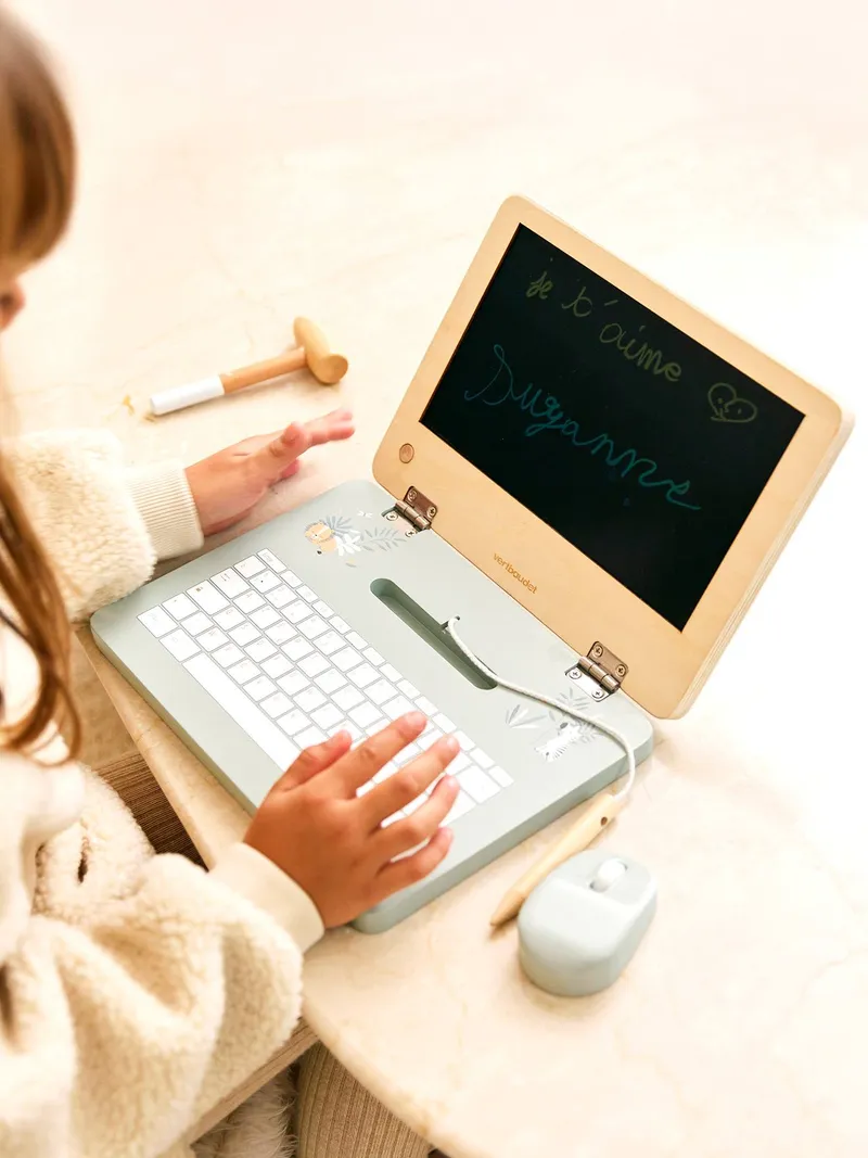 Vertbaudet Vertbaudet Magischer Holz-Laptop für Kinder FSC® TANSANIA, Braun, – Produktbild 1 von 4