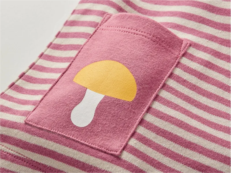 HANS NATUR Kinder Langarmshirt Bio-Baumwolle beere geringelt Gr.110/116, Rosa, – Produktbild 2 von 2
