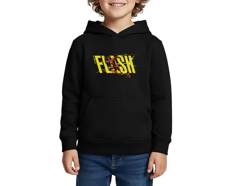 Spreadshirt Hoodie The Flash Speedster Mit Logo Kinder Premium Hoodie (1-tlg) Regular Fit, Schwarz, – Produktbild 1 von 4