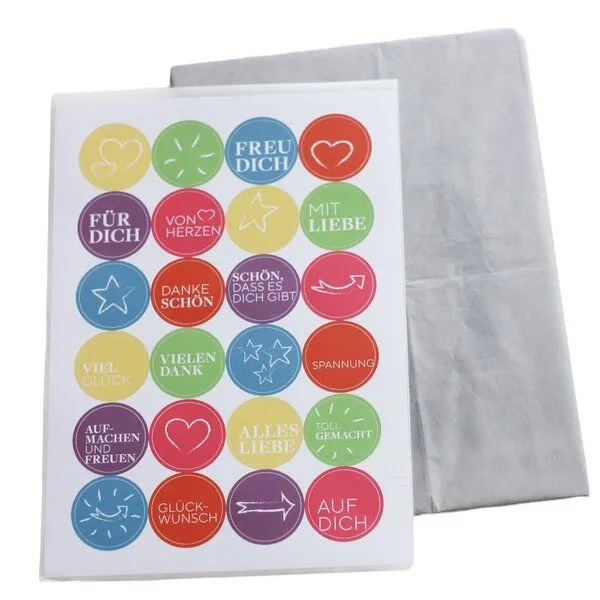 Fines Papeterie Fines Papeterie 24 Geschenk Aufkleber mit verschiedenen Motiven, Knallig bunt, – Produktbild 4 von 4