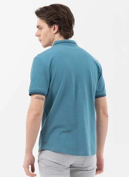 ORGANICATION ORGANICATION Poloshirt aus Bio-Baumwolle, Ocean, – Produktbild 3 von 4