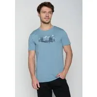 GreenBomb GREENBOMB Bike Mountain Pines Guide - Sportliches T-Shirt aus Bio-Baumwolle / hochwertiger Print / GOTS / Fair & Vegan, Blau (zitadellenblau), – Produktbild 1 von 1