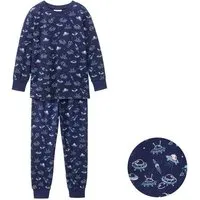 People Wear Organic People Wear Organic Pyjama, dunkelblau bedruckt, "Weltall", Bio-Baumwolle – Produktbild 1 von 1
