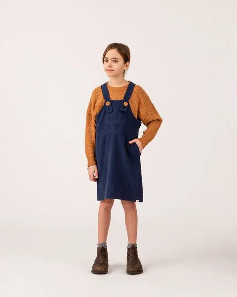 MATONA Matona Latzkleid für Kinder aus Canvas Bio-Baumwolle / Retro Pinafore Dress, Nightfall, – Produktbild 1 von 4