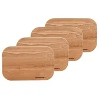 NATUREHOME NATUREHOME Schneidebrett Set, 4er Frühstücksbrettchen aus Buchenholz – 23 x 15 cm, handgefertigt, nachhaltig & robust, Holzbrett Küche – Produktbild 1 von 1