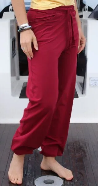 ESPARTO ESPARTO Yogahose Sitaara für Herren & Damen "Boyfriend Style", Granatrot, – Produktbild 4 von 4