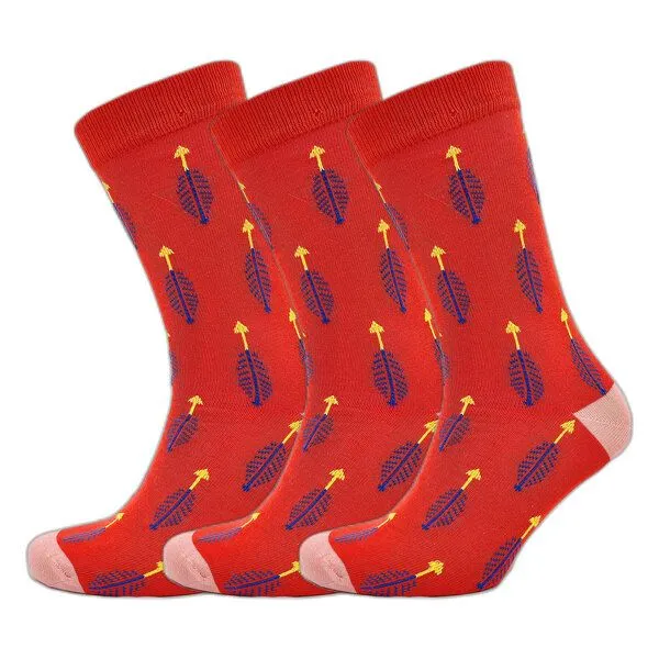 BLS Organic BLS Organic 3er Pack GOTS zertifiziert 98 % Bio-Baumwolle Arrow Design Damensocken, Rot, – Produktbild 1 von 1