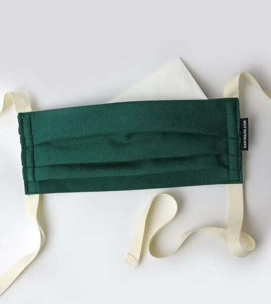 Gary Mash Gary Mash Mund- und Nasen-Maske Eco Canvas, doppellagig, Grün, – Produktbild 3 von 4
