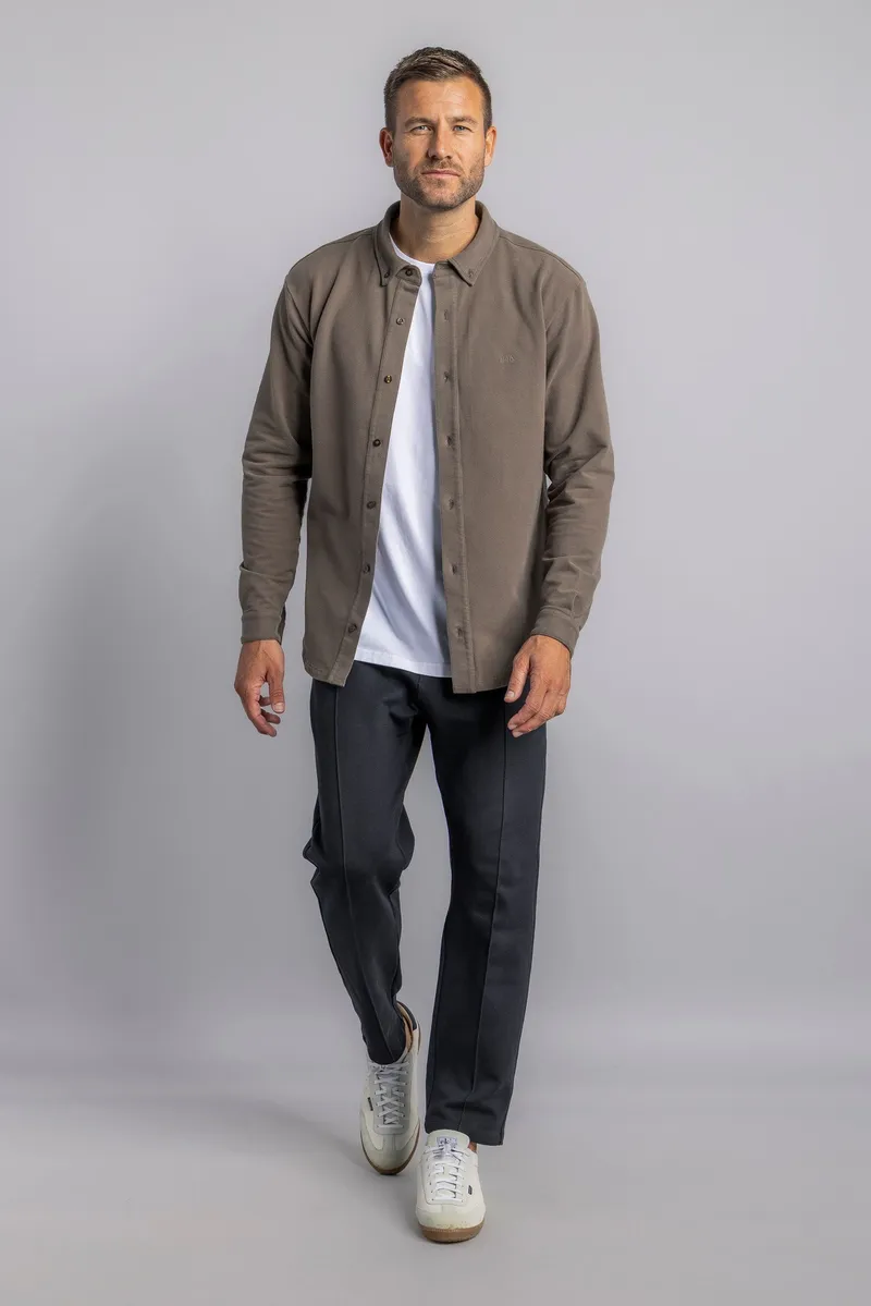 DIRTS DIRTS Herren vegan Shirt Aus Jersey Steinbraun, Braun, – Produktbild 1 von 2