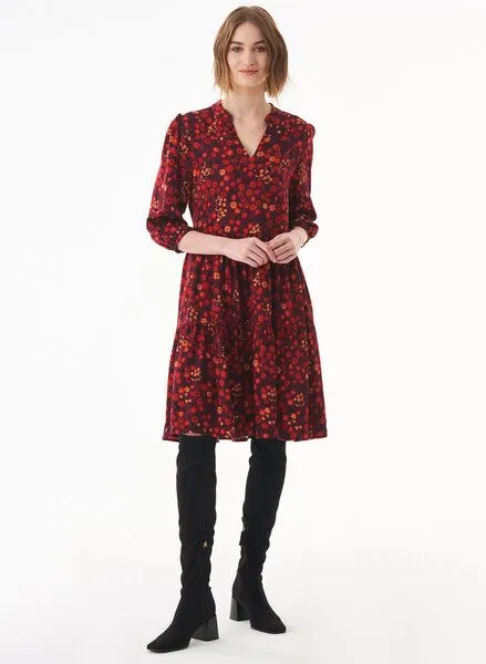 ORGANICATION ORGANICATION Kleid aus LENZING ECOVERO mit Allover-Print, Rot(ditsy flower), – Produktbild 2 von 4