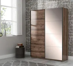 FORTE Schwebetürenschrank Jacky, mit Spiegelpaneele, Metallgriffe (B/H/T ca: 170/210x61) – Produktbild 1 von 1