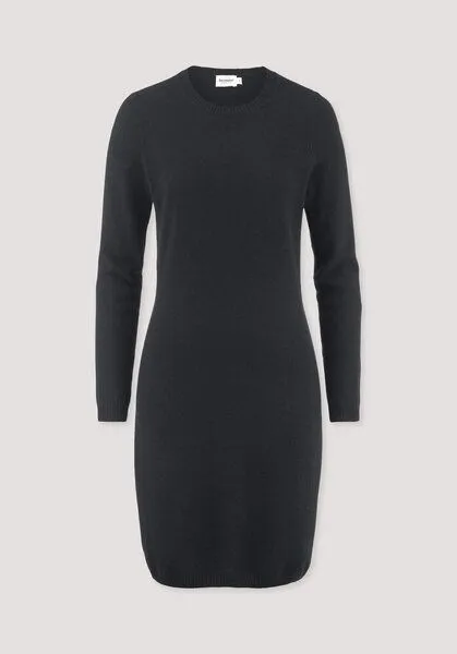 hessnatur hessnatur Strickkleid Regular aus Bio-Schurwolle mit Cashmere, Schwarz, – Produktbild 4 von 4