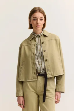 Bugatti Hemdjacke aus Baumwoll-Lyocell Mix in Oliv – Produktbild 1 von 1
