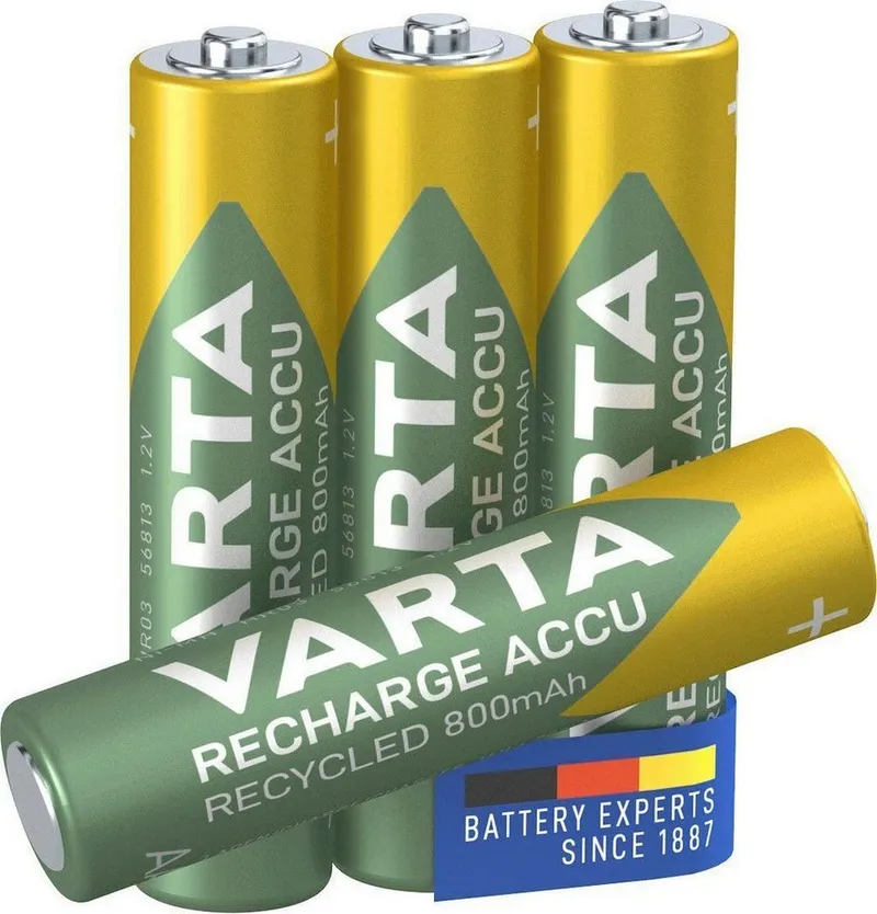 Varta Varta Ready-to-use Akku 'Recycled' Micro AAA, 1,2 V, 800 mAh, 4 Stk. – Produktbild 6 von 8