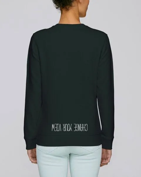 Human Family Human Family Bio Unisex Rundhals-Sweatshirt - "Change your view", Schwarz, – Produktbild 2 von 3