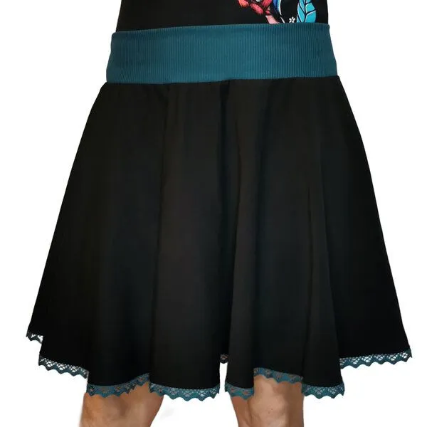 liebewicht liebewicht weiter Rock aus Bio Jersey für Damen, Schwarz/grün, – Produktbild 1 von 5