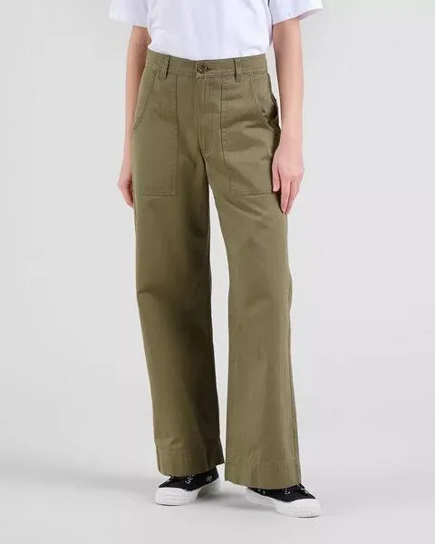 Dedicated DEDICATED Vara Herringbone - Hose aus Biobaumwolle, Leaf green (grün), – Produktbild 2 von 4