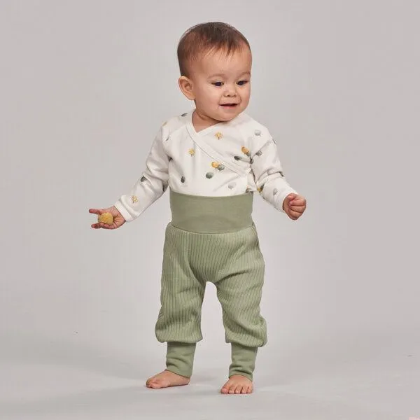 Sense Organics sense-organics Wickel Langarmbody mit Baumdruck, Modell YGON, Weiß mit bäumen, – Produktbild 2 von 4