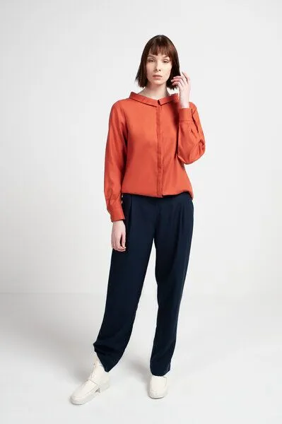 SHIPSHEIP SHIPSHEIP MAE - Damen Bluse aus TENCEL Lyocell, Rost (orange), – Produktbild 4 von 4