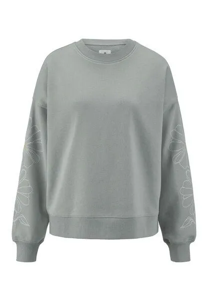 hessnatur hessnatur Sweatshirt mit Stickerei Oversized aus Bio-Baumwolle mit recycelter Baumwolle, Nebelblau, – Produktbild 3 von 4