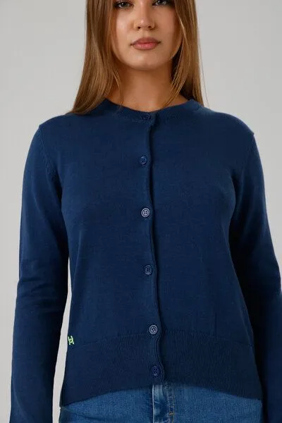 GORG GORG Damen Strickjacke mit Rundhalsausschnitt, Navy, – Produktbild 4 von 4