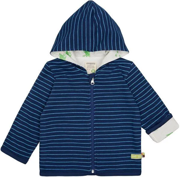loud + proud loud + proud Babys & Kinder Wendejacke mit Kapuze, GOTS-zertifiziert, Ultramarine(blau), – Produktbild 3 von 6