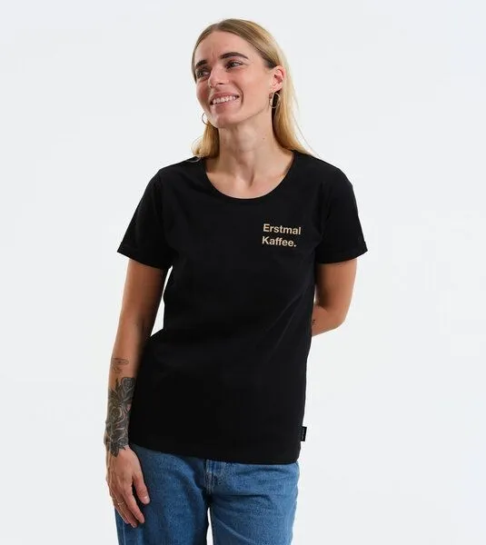 Gary Mash GARY MASH Shirt Taylor Erstmal Kaffee. aus Biobaumwolle, Schwarz, – Produktbild 2 von 4
