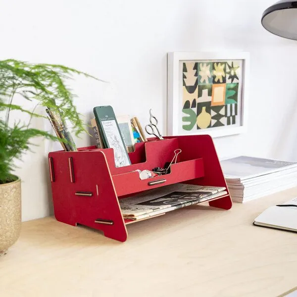 WERKHAUS WERKHAUS Schreibtisch-Organizer Basic, Dunkelrot, – Produktbild 3 von 5