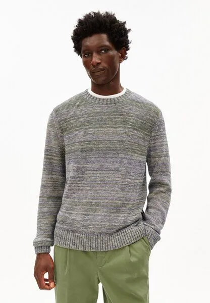 ARMEDANGELS ARMEDANGELS YARNMIX Herren Pullover aus Bio-Baumwolle, Fatigue green-pungent purple, – Produktbild 1 von 4
