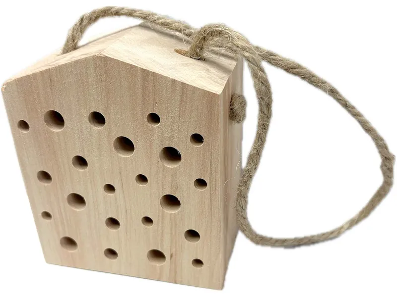 Insektenhotel aus harzfreiem Erlenholz mit Juteschnur, 100 x 105 mm – Produktbild 1 von 1