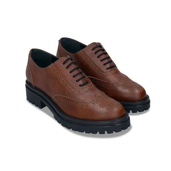 Nae Vegan Shoes Nae Vegan Shoes NAE | Grace Veganer Wingtip-Brogue-Oxford, Brown, – Produktbild 2 von 4
