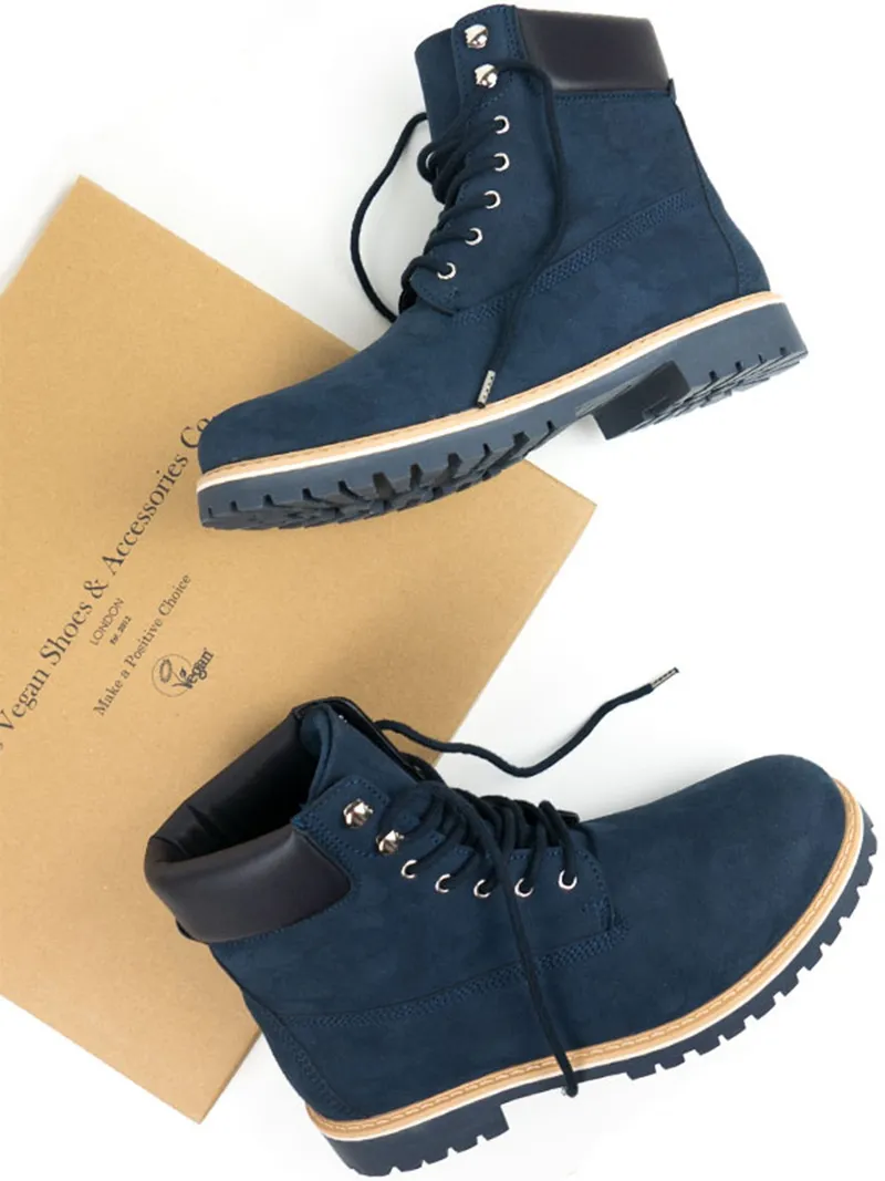 Will's Vegan Store Will's Vegan Store Damen vegan Dock Boots Dunkelblau, Dunkelblau, – Produktbild 2 von 2