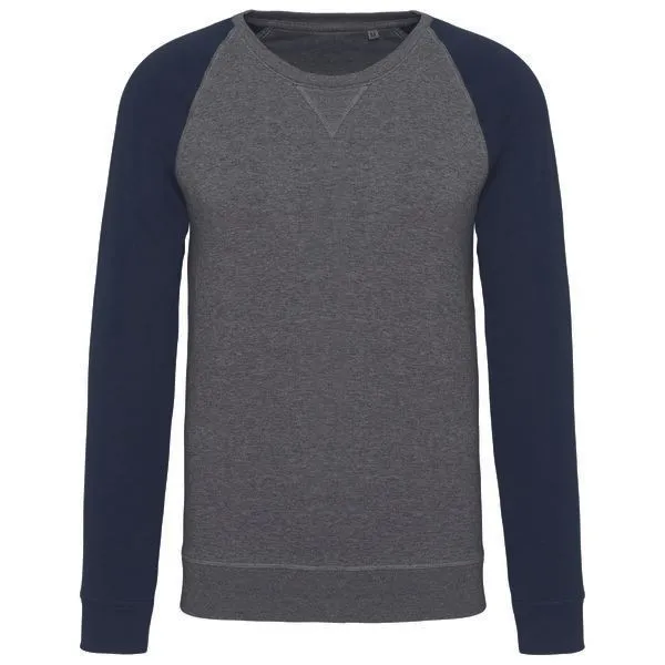 Greenspired Greenspired Zweifarbiges Raglan Sweatshirt French Terry BIO, Melange grau-navy, – Produktbild 1 von 1